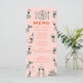 Handschrift Hand getrokken retro bruiloft menu (Staand voorkant)