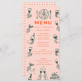 Handschrift Hand getrokken retro bruiloft menu