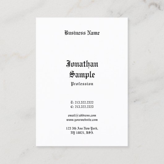  handschrift Handschrift Retro Zwart wit zoeken Visitekaartje (Achterkant)