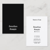  handschrift Handschrift Retro Zwart wit zoeken Visitekaartje (Voorkant / Achterkant)