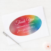 Handschrift Hartelijk dank voor Sjabloon tekst leg Ovale Sticker (Envelop)