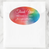 Handschrift Hartelijk dank voor Sjabloon tekst leg Ovale Sticker (Tas)