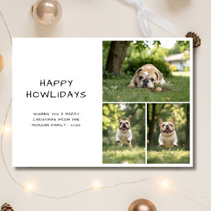 Handschrift Hond Kerstmis Happy Howholidays 3 Foto Feestdagenkaart