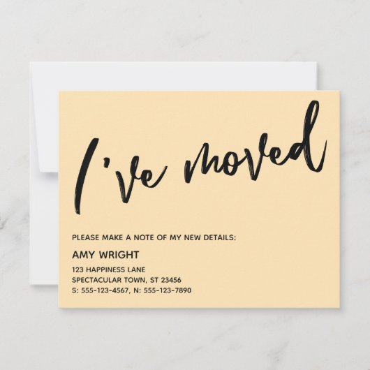 Handschrift Ik heb Peach Aankondiging Kaart verpla (Voorkant)