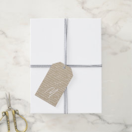 Handschrift INITIAAL Romantisch Schrijver Auteur V Cadeaulabel