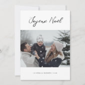Handschrift Joyeux Noël Franse kerstfoto Feestdagenkaart (Voorkant)