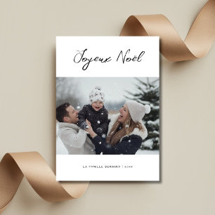 Handschrift Joyeux Noël Franse kerstfoto Feestdagenkaart