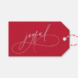 Handschrift Joyful Minimalist Red Cadeaulabel