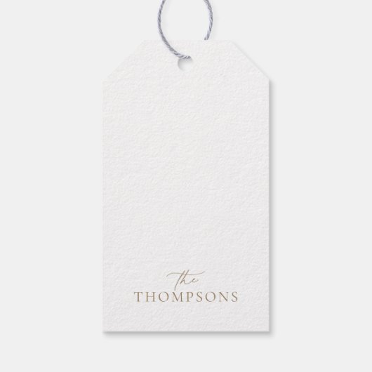 Handschrift Joyful Minimalist Wit & Goud Cadeaulabel (Achterkant)