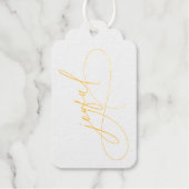 Handschrift Joyful Minimalist Wit & Goud Cadeaulabels (Voorkant)