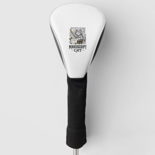 Handschrift Kat Kat Middeleeuwse Manuscript Vintag Golfheadcover (Voorkant)