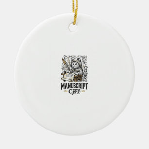 Handschrift Kat Kat Middeleeuwse Manuscript Vintag Keramisch Ornament