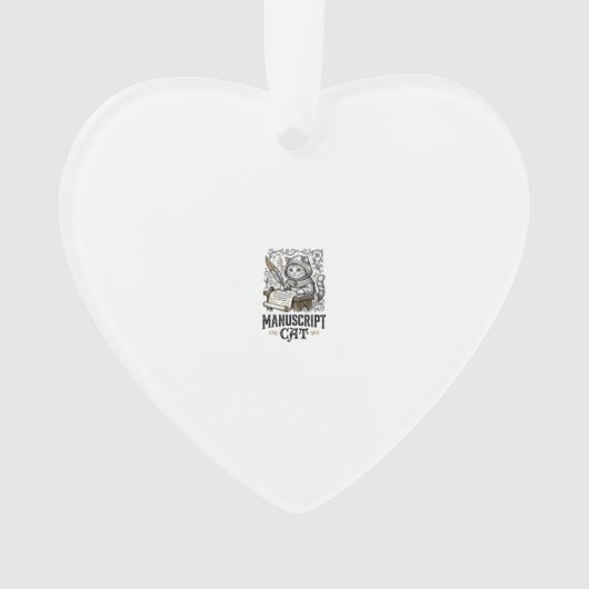 Handschrift Kat Kat Middeleeuwse Manuscript Vintag Ornament (voorkant)