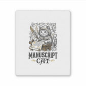 Handschrift Kat Kat Middeleeuwse Manuscript Vintag Sticker (Voorkant)