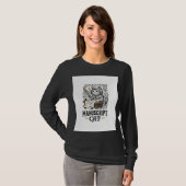 Handschrift Kat Kat Middeleeuwse Manuscript Vintag T-shirt (Voorkant volledig)
