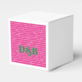 Handschrift Love Story INITIALEN Couple Preppy Fun Bedankdoosjes
