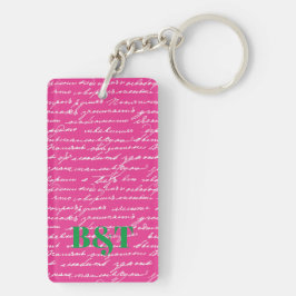 Handschrift Love Story INITIALEN Couple Preppy Fun Sleutelhanger