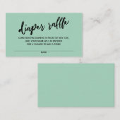 Handschrift Luier Raffle Ticket Licht Groen Informatiekaartje (Voorkant / Achterkant)