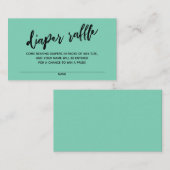 Handschrift Luier Raffle Ticket Lucite Green Informatiekaartje (Voorkant / Achterkant)