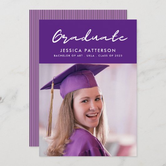 Handschrift Manuscript Afstuderen Zwart-wit Aankondiging (Voorkant / Achterkant)