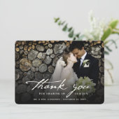 handschrift met handschrift Classy Photo Weddensc Bedankkaart (Staand voorkant)