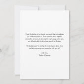 Handschrift met Hart Portret Fotobruiloft Bedankkaart (Achterkant)