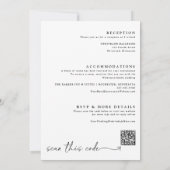 Handschrift met Heart Wedding Modern QR Code Kaart (Achterkant)