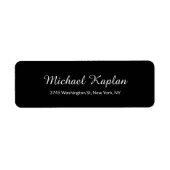 Handschrift Minimalist Professioneel Zwart Classic Etiket (Voorkant)