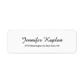 Handschrift Minimalist Professioneel Zwart & Wit Etiket (Voorkant)