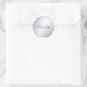 Handschrift Modern Dank u Tekst Metallic Silver Ronde Sticker (Tas)
