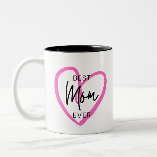 Handschrift Modern Eenvoudig Hart Moederdag Mok (Links)