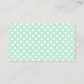 Handschrift Modern elegant Mint Green White Busine Visitekaartje (Achterkant)