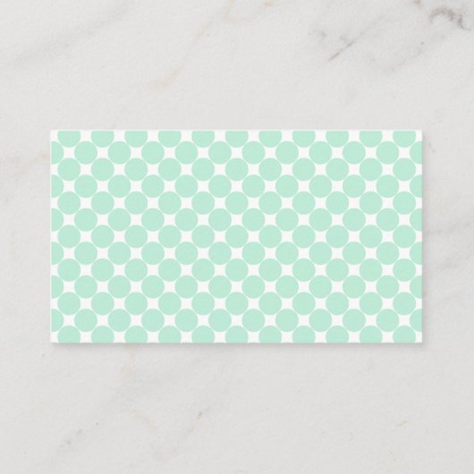 Handschrift Modern elegant Mint Green White Busine Visitekaartje (Achterkant)