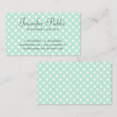 Handschrift Modern elegant Mint Green White Busine Visitekaartje (Voorkant / Achterkant)