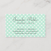 Handschrift Modern elegant Mint Green White Busine Visitekaartje (Voorkant)