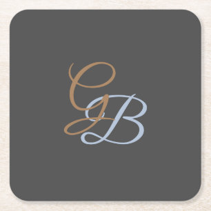 Handschrift modern gewoon monogram minimalist  kartonnen onderzetters