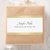 Handschrift Modern Goud Wit Elegante Sjabloon Etiket (Insitu)