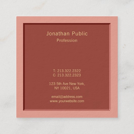 Handschrift Modern Sjabloon Professioneel Elegant Vierkante Visitekaartje (Achterkant)