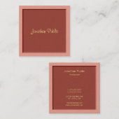 Handschrift Modern Sjabloon Professioneel Elegant Vierkante Visitekaartje (Voorkant / Achterkant)