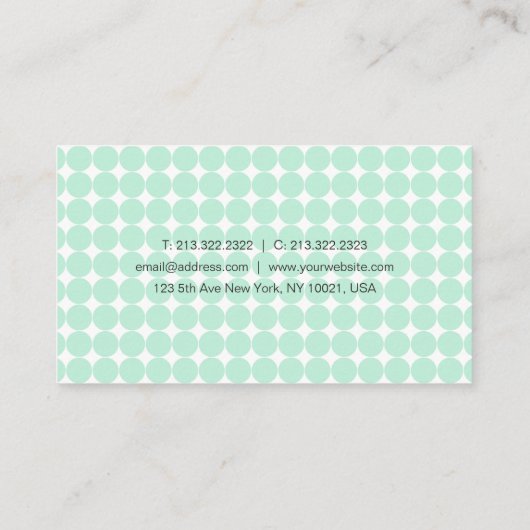 Handschrift Moderne Sjabloon Elegant Mint Green Bu Visitekaartje (Achterkant)
