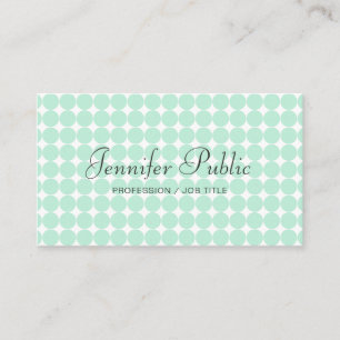 Handschrift Moderne Sjabloon Elegant Mint Green Bu Visitekaartje