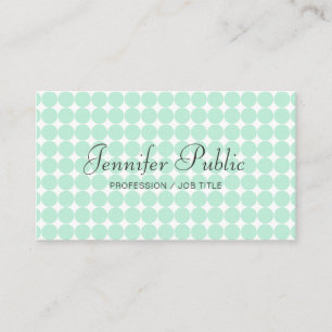 Handschrift Moderne Sjabloon Elegant Mint Green Bu Visitekaartje
