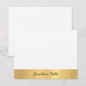 Handschrift Moderne Sjabloon Vilt White Gold Luxur (Voorkant / Achterkant)