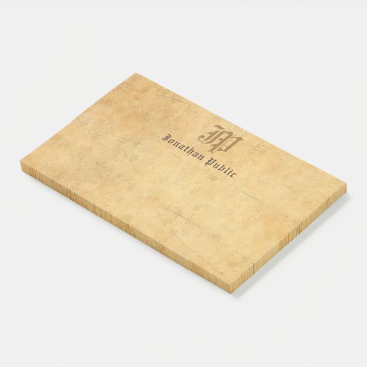 Handschrift Monogram Elegante Sjabloon Post-it® Notes (Schuin)