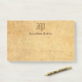 Handschrift Monogram Elegante  Sjabloon Post-it® Notes (Op bureau)
