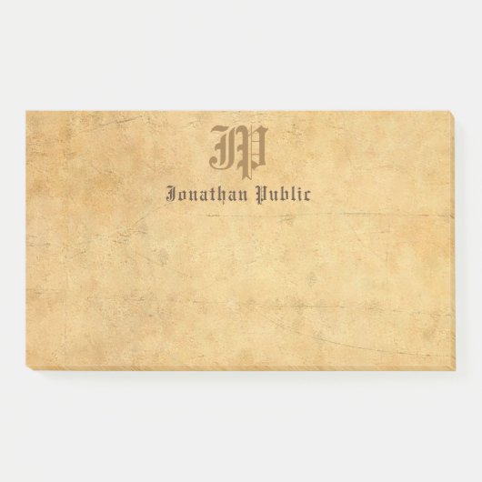 Handschrift Monogram Elegante  Sjabloon Post-it® Notes (Voorkant)