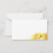 Handschrift monogram Faux Gold Elegant Simple Notitiekaartje (Achterkant)