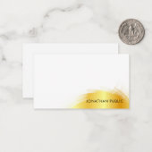 Handschrift monogram Faux Gold Elegant Simple Notitiekaartje (Voorkant / Achterkant in situ)