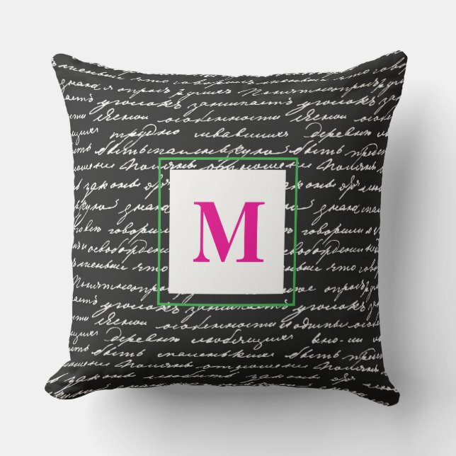 Handschrift Monogram INITIAAL Writer Decor Kleurri Kussen (Voorkant)