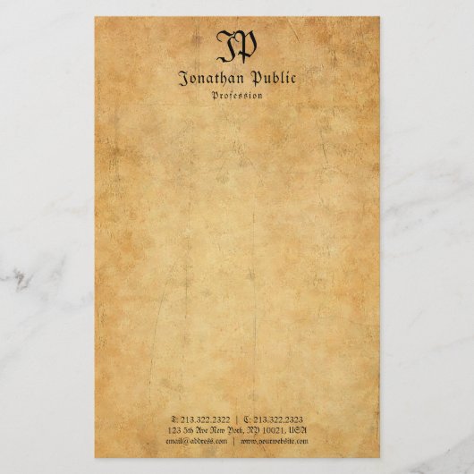 Handschrift Monogram Sjabloon Elegant  Briefpapier (Voorkant)